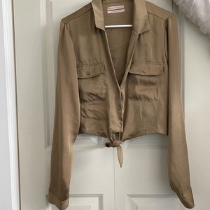 Gold Urban Outfitters Top with Tie